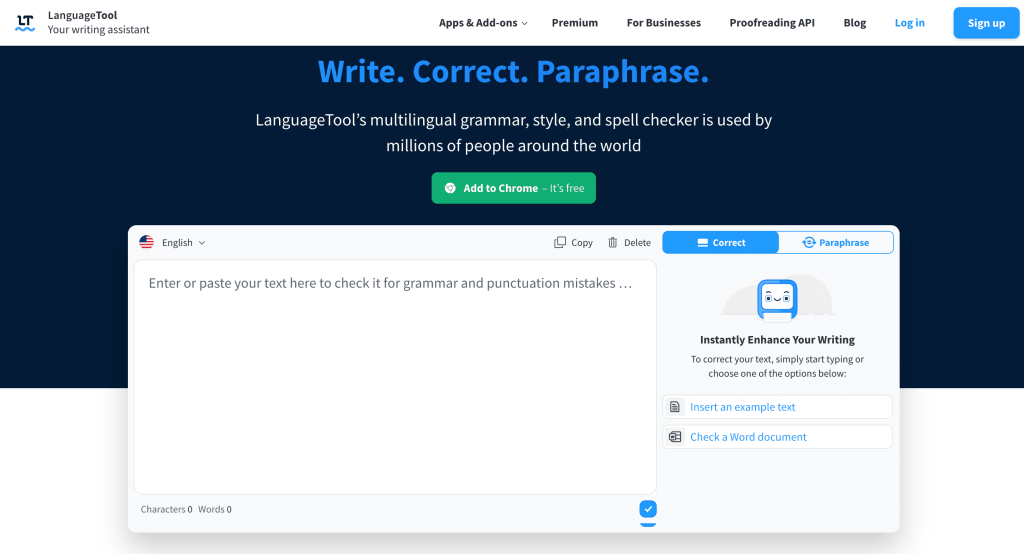 language tool home page