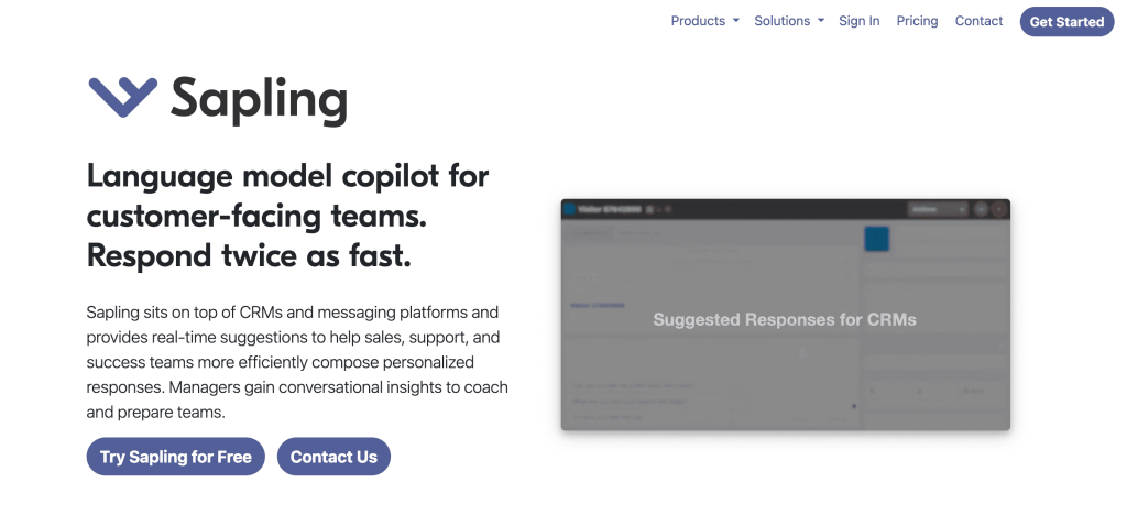 Sapling home page