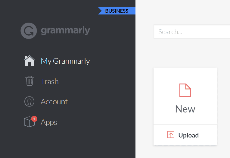 grammarly dashboard upload