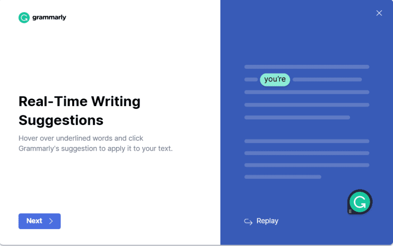 grammarly real time suggestion
