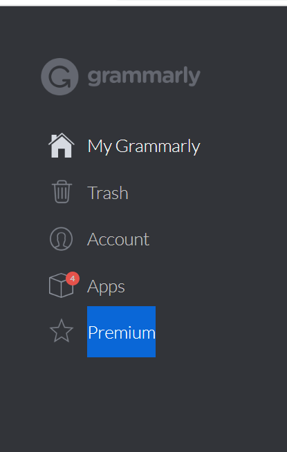 Grammarly dash board