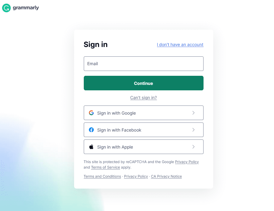 Set up your Grammarly account