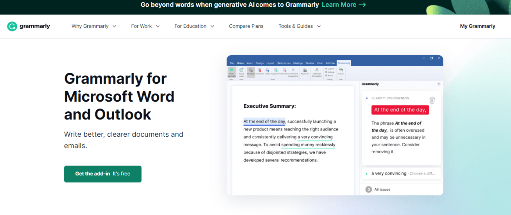 Grammarly for microsoft word and outlook