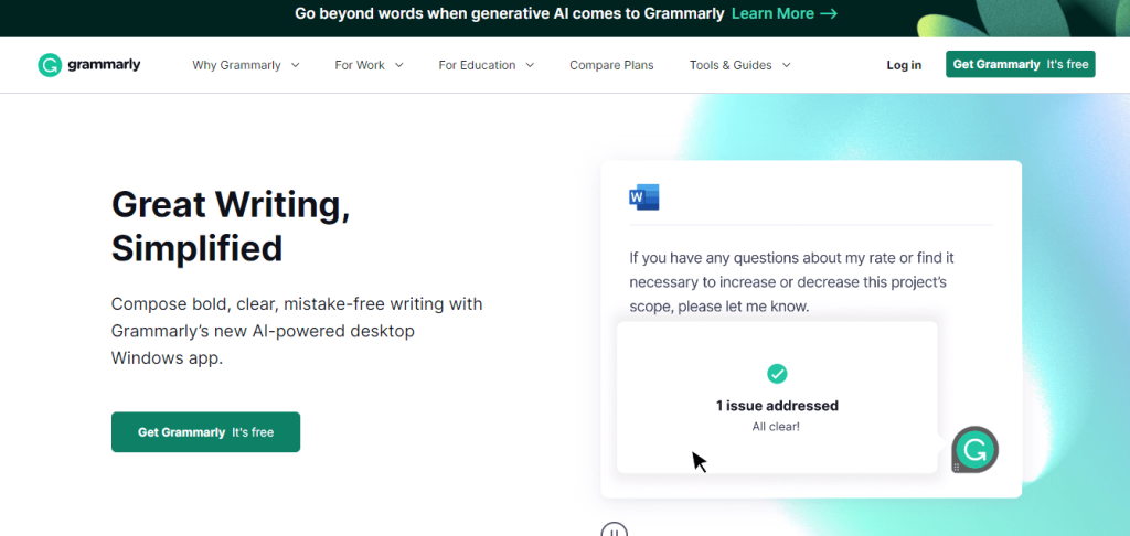 Grammarly official page
