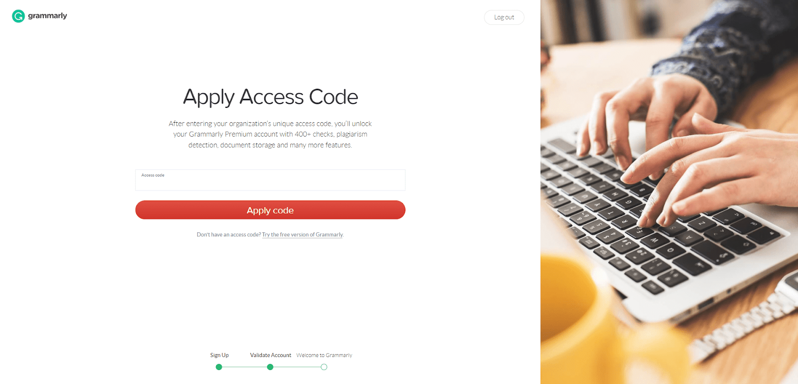 Enter access code. Enter access code