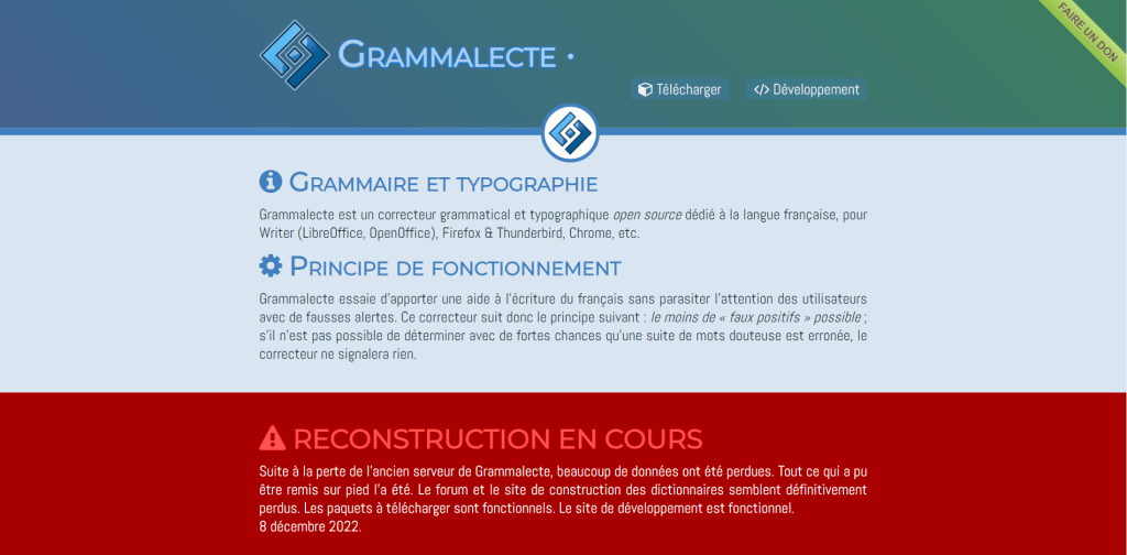 Grammalecte Website Overview