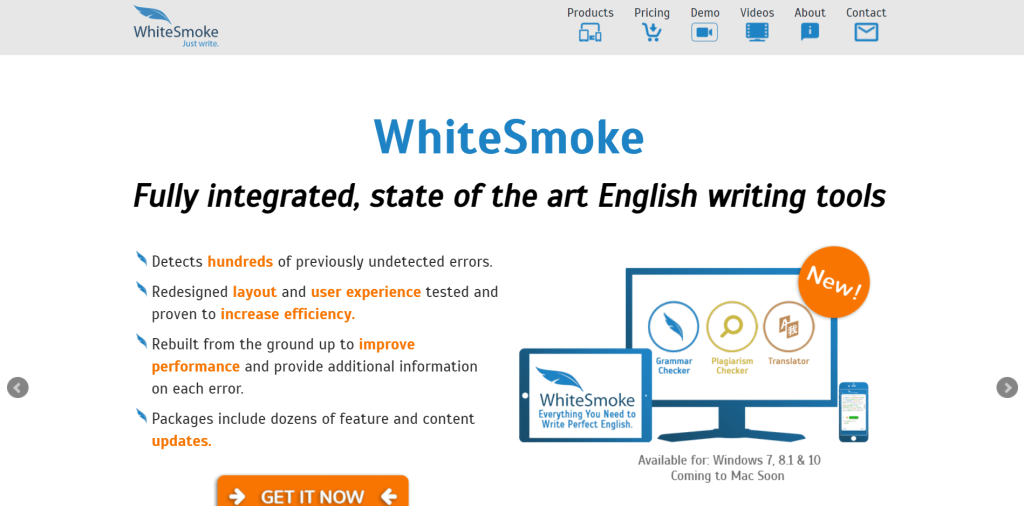 WhiteSmoke Website Overview