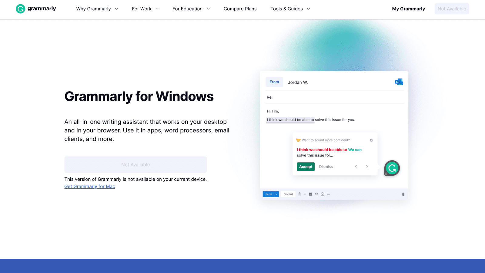 select grammarly for windows