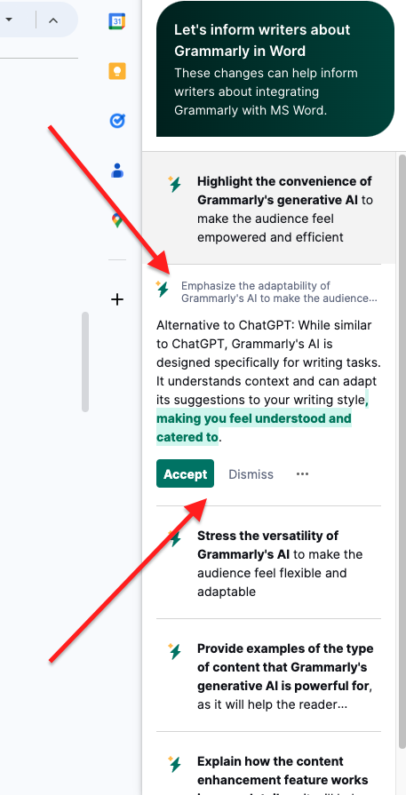 content enhancement grammarly