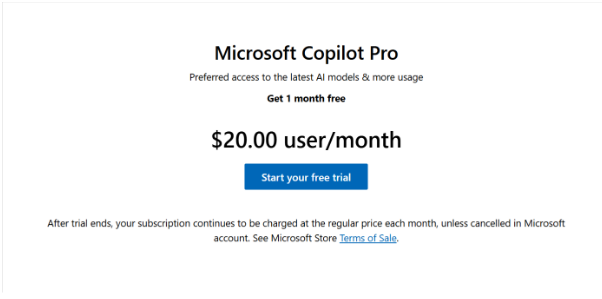 Copilot pricing
