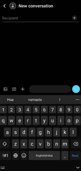 Tap on a text input field