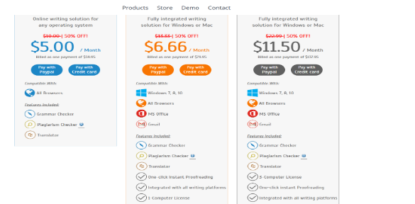 WhiteSmoke Pricing Page



